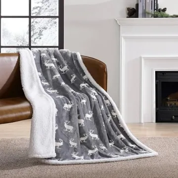 Eddie Bauer Throw Blanket, Cozy Sherpa Fleece for All Seasons