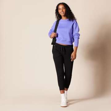 Cozy Women's Fleece Capri Jogger Sweatpants in Plus Size