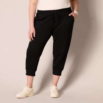 Cozy Women's Fleece Capri Jogger Sweatpants in Plus Size