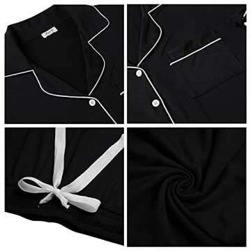 Joyaria Womens Viscose Pajama Button Down Short Sleeve Pj Set-Small-XXL