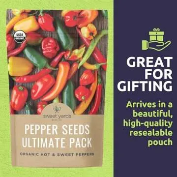 Organic Pepper Seeds Variety Pack - 14 Unique Seed Packs