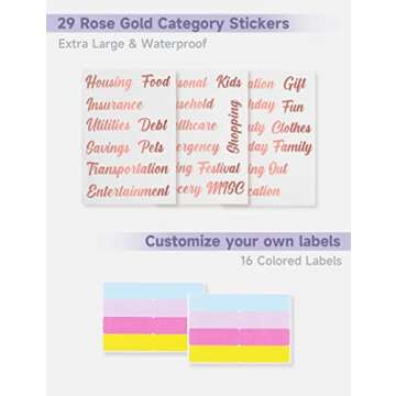 A6 Budget Binder with 10 Zipper Envelopes, PU Leather Money Binder Organizer for Cash Envelope Binder for Budgeting, Savings Binder with Budget Sheets & Stickers, Budget Organizer for Cash