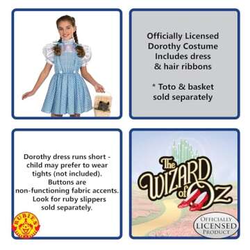 Rubies Child's Wizard of Oz Dorothy Costume, Large