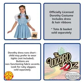 Rubies Child's Wizard of Oz Dorothy Costume, Large