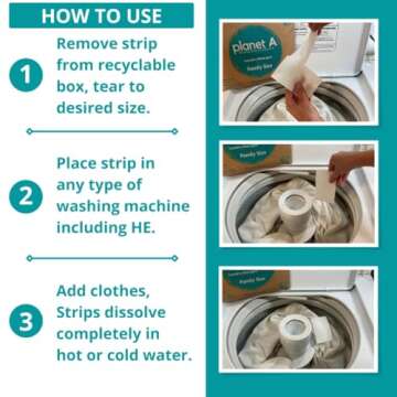 Planet A (60 Loads) Fresh Linen - Laundry Detergent Soap Sheets - Plastic Free - Hypoallergenic Eco Friendly Wash - No Liquid Great for Travel Cleaning sheets