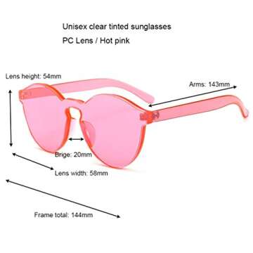 Armear Oversized Retro Rimless Round Sunglasses - UV Protection