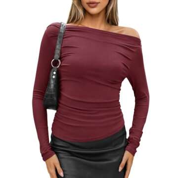 TARSE Women Off The Shoulder Long Sleeve Top Chic & Versatile