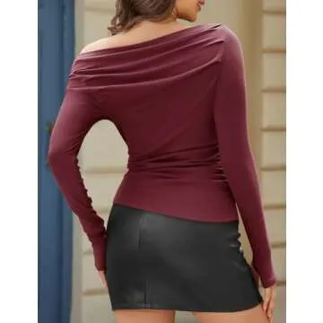 TARSE Women Off The Shoulder Long Sleeve Top Chic & Versatile