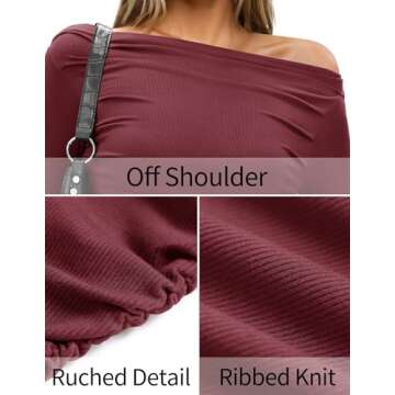 TARSE Women Off The Shoulder Long Sleeve Top Chic & Versatile