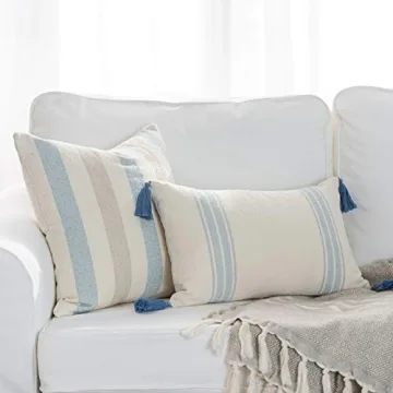 Hofdeco Beach Coastal Decorative Pillow Cover in Stripes