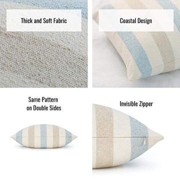 Hofdeco Beach Coastal Decorative Pillow Cover in Stripes