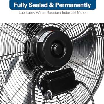 BILT HARD 4300 CFM 18 in. Outdoor Wall Mount Fan, 3-Speed Waterproof Wall Fan Industrial Grade High Velocity Outdoor Fans for Patio, Commercial, Garage, and Gazebo Use- UL Listed Black