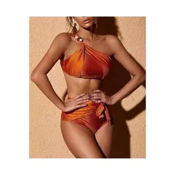 KITKI Women’s Stylish High Waist Bikini with 3D Flower