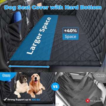 URPOWER Back Seat Extender for Dogs, Dog Car Seat Cover Hard Bottom Holds 400 lbs, Waterproof Dog Ha...