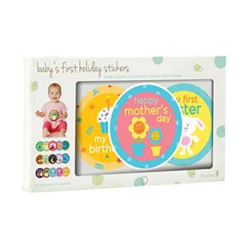 Tiny Ideas Baby's First Holiday Belly Stickers-Easter, Mother's Day, Father's Day, Fourth of July, Halloween, Thanksgiving, Christmas, Hanukkah, New Year, Valentine's Day, Grandparents Day