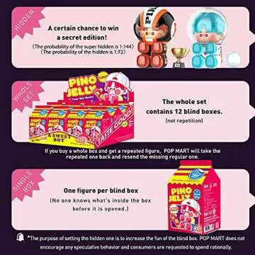 POP MART Pino Jelly Your Boy Series 1PC Blind Box Toy Box Popular Collectible Random Art Toy Hot Toys Cute Figure Creative Gift, for Christmas Birthday Party Holiday