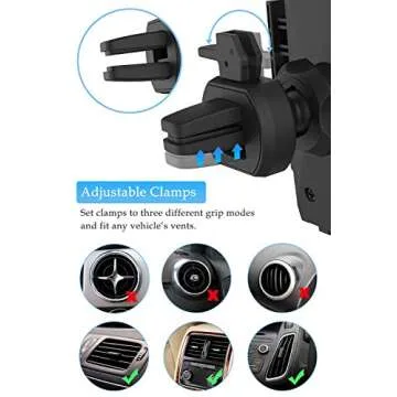 K KOMOI Cell Phone Holder for Car, Universal Car Air Vent Mount with Adjustable Compatible (Black)