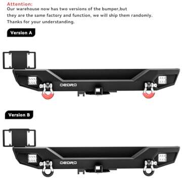 OEDRO Rear Bumper - Perfect for 2018-2025 Jeep Wrangler JL with LED Lights & Hitch