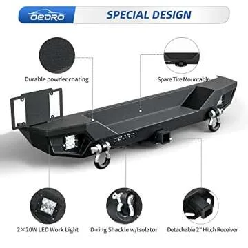 OEDRO Rear Bumper for Jeep Wrangler JL - Tough and Stylish