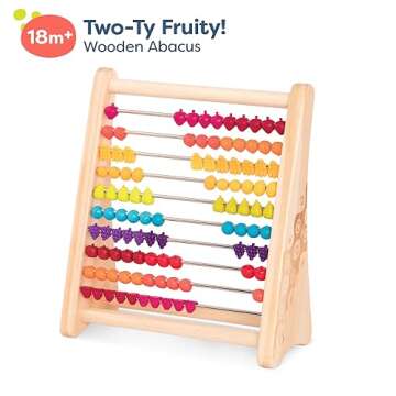 B. Toys Fruity! Wooden Abacus for Kids Classic Math Learning Toy with 100 Beads Educational for Addition, Subtraction Numbers & Counting 18+ Months