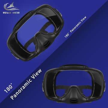 Quality YEUX MER Snorkeling Mask with Drain Valve and Wide View for Scuba Diving
