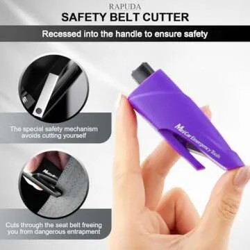 RAPUDA Window Breaker Seatbelt Cutter,3-in-1 Mini Glass Breaker, 3 Pack Car Escape Tool for Land and Underwater,Keychain Car Emergency Tool（Pink/Purple/Sky Blue）