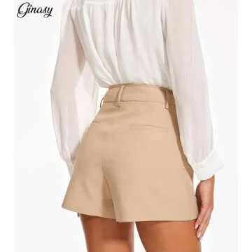 Ginasy High Waisted Shorts for Women Trendy Summer Shorts Dressy Casual Wide Leg Shorts with Pockets...