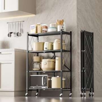 Durable Heavy Duty 4-Tier Metal Shelving Rack for Storage