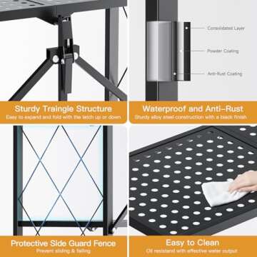 Durable Heavy Duty 4-Tier Metal Shelving Rack for Storage