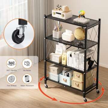 Durable Heavy Duty 4-Tier Metal Shelving Rack for Storage