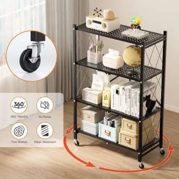 Durable Heavy Duty 4-Tier Metal Shelving Rack for Storage