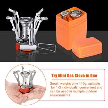 ZLYi Mini Ultra-light Backpacking Stove, Piezoelectric Camping Stove with Ignition Device, Portable Camping Stove for Camping and Hiking