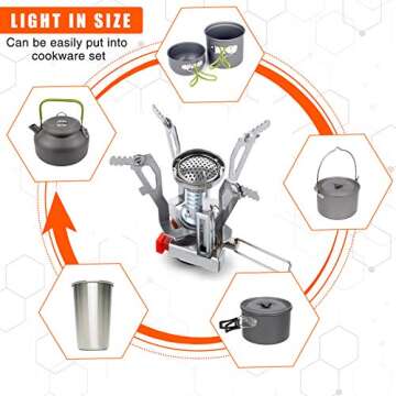 ZLYi Mini Ultra-light Backpacking Stove, Piezoelectric Camping Stove with Ignition Device, Portable Camping Stove for Camping and Hiking