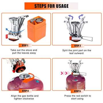 ZLYi Mini Ultra-light Backpacking Stove, Piezoelectric Camping Stove with Ignition Device, Portable Camping Stove for Camping and Hiking