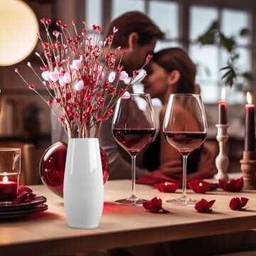 N&T NIETING 6 Valentines Day Decorations 24 in Artificial Flowers Berry Twig Stem, Heart Shaped Berr...