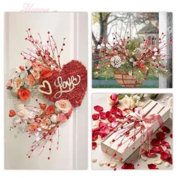 Elegant N&T NIETING 24 in Artificial Berry Flowers for Valentine