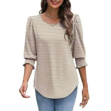XIEERDUO Stylish 3/4 Sleeve Tops for Women 2025