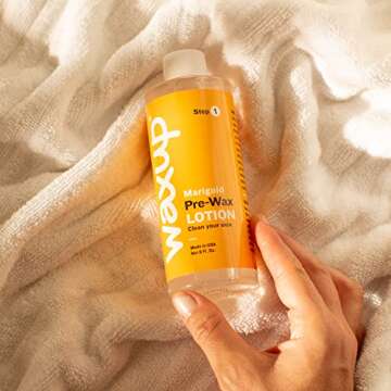 waxup Pre and Post Waxing Care Kit: Marigold Cleanser, Almond Oil Wax Remover, Aloe Vera Cooling Gel for Hair Removal