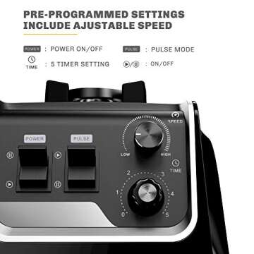 Professional Blenders for Kitchen, 2L Large Capacity Smoothie Blender, 2200W High Power Home and Commercial Countertop Blender, 68oz BPA Free Blender for Shakes and Smoothies with Timer, Crushing Ice