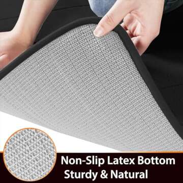 Yimobra 3 Pieces Memory Foam Bath Mat Sets, 44.1x24 + 31.5x19.8 and U-Shaped for Bathroom Rugs, Toilet Mats, Non-Slip, Soft Comfortable, Water Absorption, Machine Washable, Black