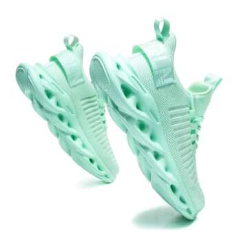 Jakcuz Women's Chunky Sneakers Athletic Sport Running Tennis Walking Shoes for Teen Young Girls Mint Green Size 5.5