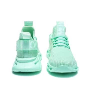Jakcuz Women's Chunky Sneakers Athletic Sport Running Tennis Walking Shoes for Teen Young Girls Mint Green Size 5.5