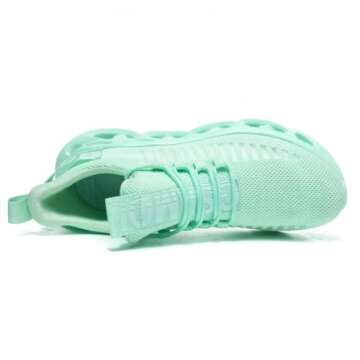 Jakcuz Women's Chunky Sneakers Athletic Sport Running Tennis Walking Shoes for Teen Young Girls Mint Green Size 5.5