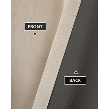 SMILETIME 84in Velvet Room Darkening Curtains - Ivory Beige