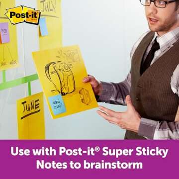 Post-it Super Sticky Big Notes, 11 in x 11 in, 1 Pad, 2X The Sticking Power, Yellow, Recyclable (BN11)