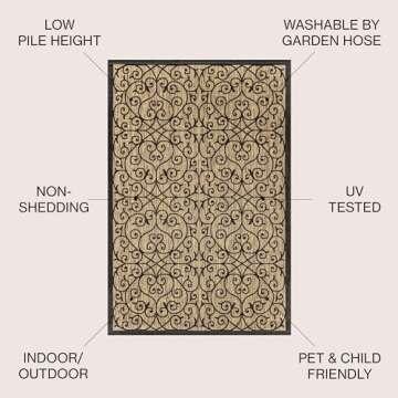 JONATHAN Y SMB107A-4 Vintage Filigree Area Rug - Stylish & Durable for Any Space