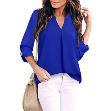 Gaharu Elegant Casual Women’s 3/4 Sleeve Tunic Blouse