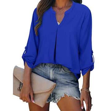 Gaharu Elegant Casual Women’s 3/4 Sleeve Tunic Blouse