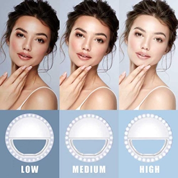 Meifigno Selfie Ring Light with Rechargeable LED Lighting