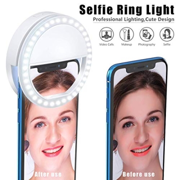 Meifigno Selfie Ring Light with Rechargeable LED Lighting